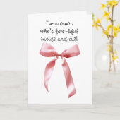 Roze Coquette Strik Moeder Kaart (Gele Bloem)