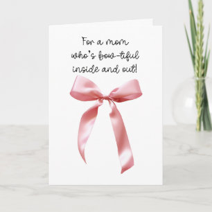 Roze Coquette Strik Moeder Kaart