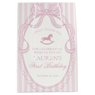 Roze Coquette Strik Paard Verjaardags Cadeautjes Medium Cadeauzakje