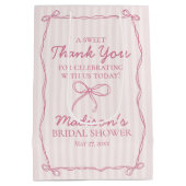 Roze Coquette Strik Pastelkleurig Bruidsfeest Favo Medium Cadeauzakje (Achterkant)