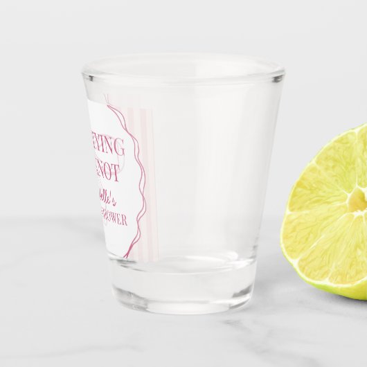 Roze Coquette Strik Pastelkleurig Bruidsfeest Favo Shot Glas (Rechts)