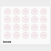 Roze Coquette Strik Pastelkleurige Baby Shower Uit Ronde Sticker (Vel)