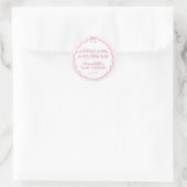 Roze Coquette Strik Pastelkleurige Baby Shower Uit Ronde Sticker (Tas)