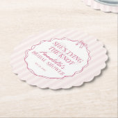 Roze Coquette Strik Pastelkleurige Bruidsdouche Br Kartonnen Onderzetters (Gekanteld)