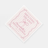 Roze Coquette Strik Pastelkleurige Bruidsdouche De Servet (Hoek)