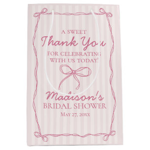 Roze Coquette Strik Pastelkleurige Bruiloft Feest  Medium Cadeauzakje