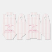 Roze Coquette Strik Pastelkleurige Bruiloftsdesser Bedankdoosjes (Ongevouwen)