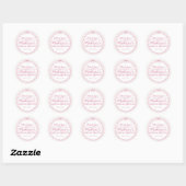 Roze Coquette Strik Pastelkleurige Trouwfeest Favo Ronde Sticker (Vel)