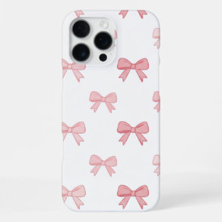 Roze Coquette Strik Patroon Elegante Hoes voor Tel iPhone 16 Pro Max Hoesje
