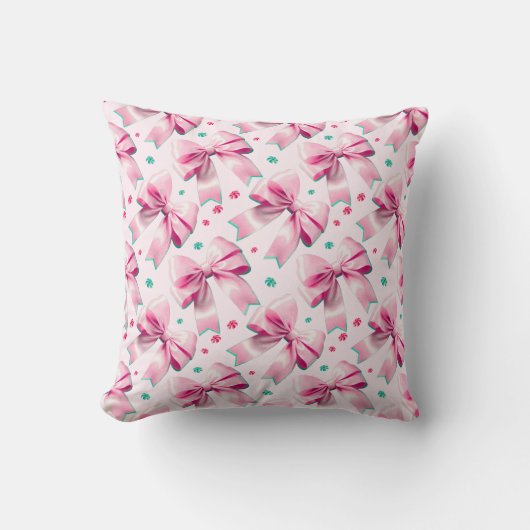 Roze Coquette Strik Patroon Kussen (Voorkant)