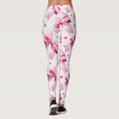 Roze Coquette Strik Patroon Leggings (Achterkant)
