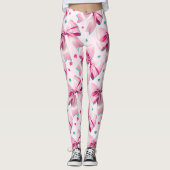 Roze Coquette Strik Patroon Leggings (Voorkant)