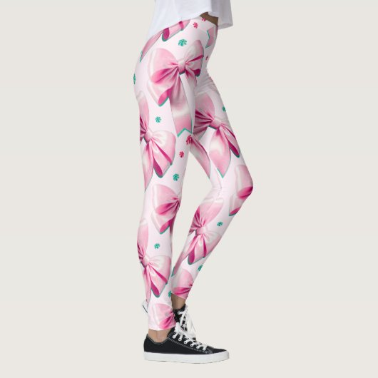 Roze Coquette Strik Patroon Leggings (Rechts)