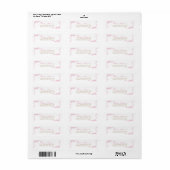 Roze Coquette Strik Retouradres Etiket (Full Sheet)
