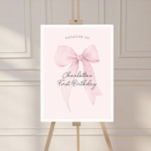Roze Coquette Strik Verjaardag Welkom Poster
