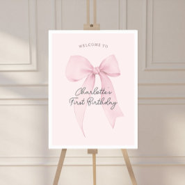 Roze Coquette Strik Verjaardag Welkom Poster