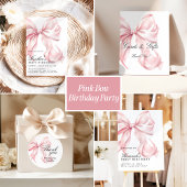 Roze Coquette Strik Verjaardagsfeest Welkomstbord Wandkleed