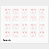 Roze Coquette Strik Verjaardagsfeestje Vierkante Sticker (Vel)