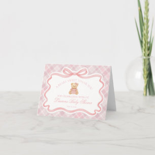 Roze Coquette Strik Verjaardagskaart voor Baby Bedankkaart