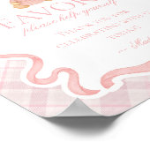Roze Coquette Strikbeer Plaid Feest Favorieten Bor Poster (Hoek)