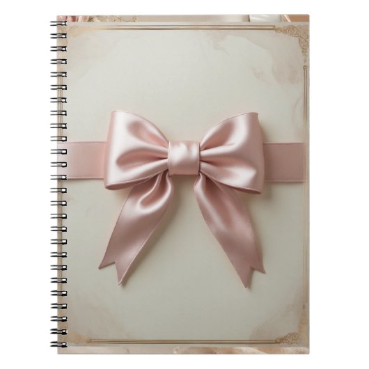 Roze Coquette Strikingband Spiraal Notebook Notitieboek (Voorkant)