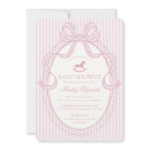 Roze Coquette Strikje Schommelend Paard Baby Showe
