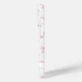 Roze Coquette Strikjes Gestreept Met Initialen Case-Mate iPhone Case (Achterkant / Links)