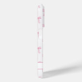 Roze Coquette Strikjes Gestreept Met Initialen Case-Mate iPhone Case (Achterkant / Rechts)
