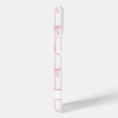 Roze Coquette Strikjes Gestreept Met Initialen Case-Mate iPhone Case (Achterkant / Rechts)