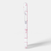 Roze Coquette Strikjes Gestreept Met Initialen Case-Mate iPhone Case (Achterkant / Links)