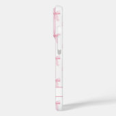 Roze Coquette Strikjes Gestreept Met Initialen Case-Mate iPhone Case (Achterkant / Links)