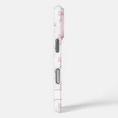 Roze Coquette Strikjes Gestreept Met Initialen Case-Mate iPhone Case (Achterkant / Rechts)