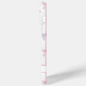 Roze Coquette Strikjes Gestreept Met Initialen Case-Mate iPhone Case (Achterkant / Links)