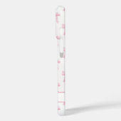 Roze Coquette Strikjes Gestreept Met Initialen Case-Mate iPhone Case (Achterkant / Links)