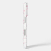 Roze Coquette Strikjes Gestreept Met Initialen Case-Mate iPhone Case (Achterkant / Rechts)