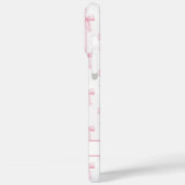 Roze Coquette Strikjes Gestreept Met Initialen Case-Mate iPhone Case (Achterkant / Links)