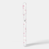 Roze Coquette Strikjes Gestreept Met Initialen Case-Mate iPhone Case (Achterkant / Links)