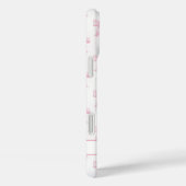 Roze Coquette Strikjes Gestreept Met Initialen Case-Mate iPhone Case (Achterkant / Rechts)