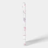 Roze Coquette Strikjes Gestreept Met Initialen Case-Mate iPhone Case (Achterkant / Links)