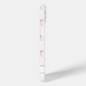 Roze Coquette Strikjes Gestreept Met Initialen Case-Mate iPhone Case (Achterkant / Rechts)