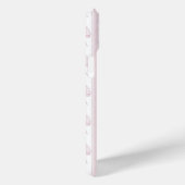 Roze Coquette Strikjes op Strepen met Initialen Case-Mate iPhone Case (Achterkant / Rechts)