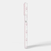 Roze Coquette Strikjes op Strepen met Initialen Case-Mate iPhone Case (Achterkant / Links)