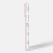 Roze Coquette Strikjes op Strepen Monogram Case-Mate iPhone Case (Achterkant / Links)