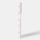 Roze Coquette Strikjes op Strepen Monogram Case-Mate iPhone Case (Achterkant / Rechts)