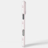 Roze Coquette Strikjes op Strepen Monogram Case-Mate iPhone Case (Achterkant / Rechts)