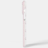 Roze Coquette Strikjes op Strepen Monogram Case-Mate iPhone Case (Achterkant / Links)