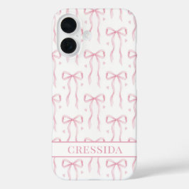 Roze Coquette Strikken met Monogram iPhone 16 Hoesje