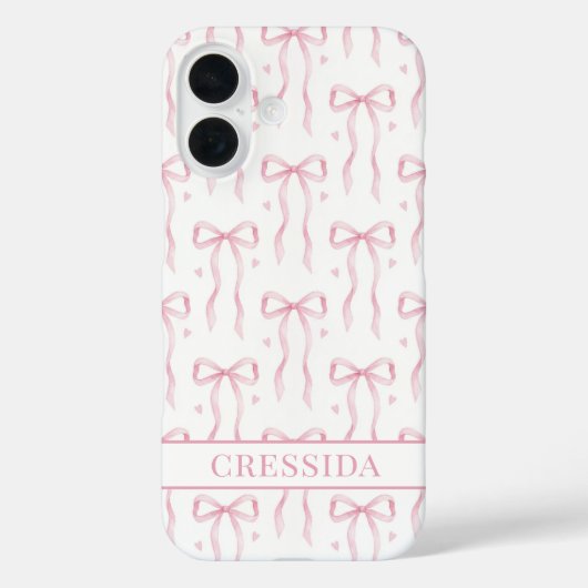 Roze Coquette Strikken met Monogram Case-Mate iPhone Case (Achterkant)
