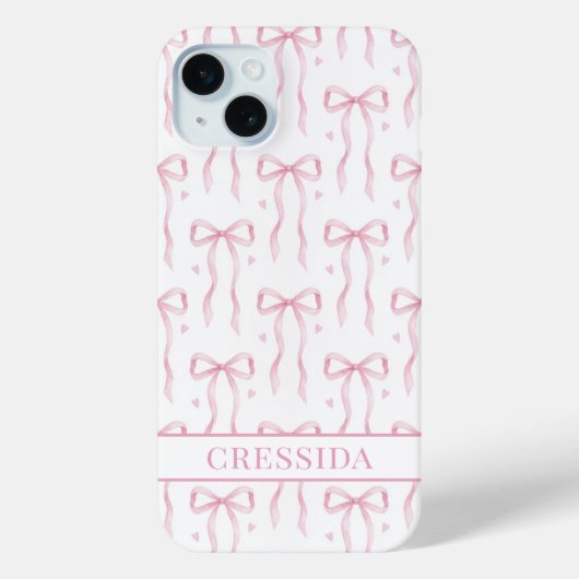 Roze Coquette Strikken met Monogram Case-Mate iPhone Case (Achterkant)