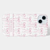 Roze Coquette Strikken met Monogram Case-Mate iPhone Case (Achterkant (horizontaal))